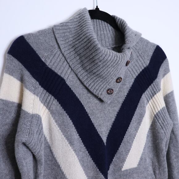ALPS & METERS Ski Race Knit Sweater Gray Wool Cashmere Long Sleeve Women's L - Picture 3 of 11